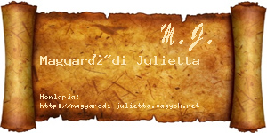 Magyaródi Julietta névjegykártya
